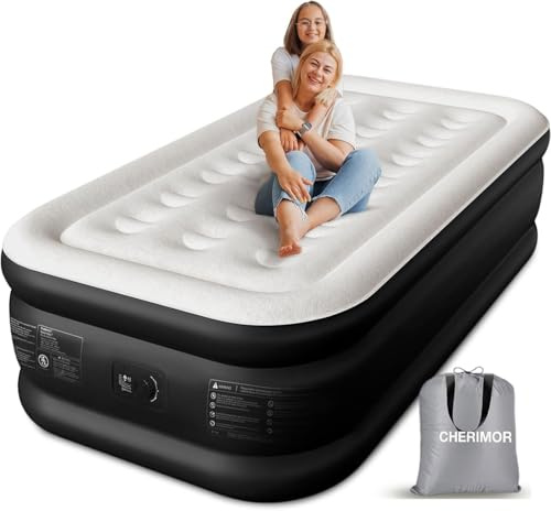 CHERIMOR Luftmatratze Selbstaufblasend, 203x99x46CM Luftbett Aufblasbare Matratze & Tragetasche,Tragfähigkeit 220KG, 3-Minütiges Aufblasen für Zuhause & Camping -BLA