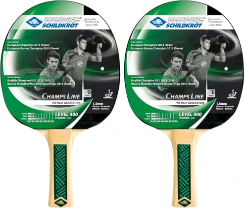 Donic-Schildkröt Tischtennisschläger Champs Line 400, FSC-Holz, 1,5mm Schwamm, Jade - ITTF Belag