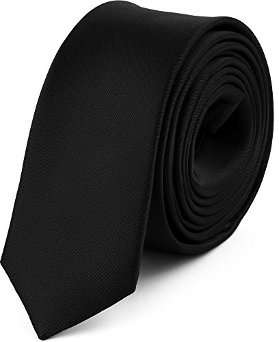Ladeheid Corbatas Estrechas Diversidad de Colores Accesorios Ropa Hombre SP-5 (150cm x 5cm, Negro)