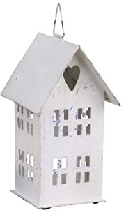 kleines Teelicht-Haus im Shabby Chic-Stil