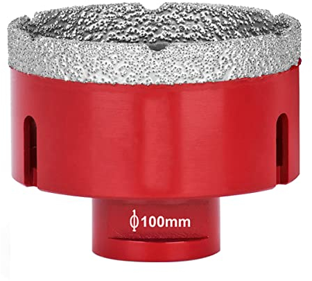 SagaSave 1 scie-cloche M14 de 100 mm pour revêtement diamant - Longue durée de vie - Pour verre, céramique, carrelage, marbre, céramique, bouteilles, etc Rouge