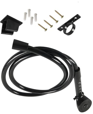 MACHSWON Kit de douche pour camping-car + support de douche + tuyau de douche de 1,5 m, pommeau de douche pour camping-cars, camionnettes, remorques, camping-cars, bateaux, noir