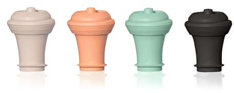 Vacu Vin Set Pompa Vino con Tappi Riutilizzabili - Set 4 Pezzi - Chiusura Ermetica per Bottiglie di Vino