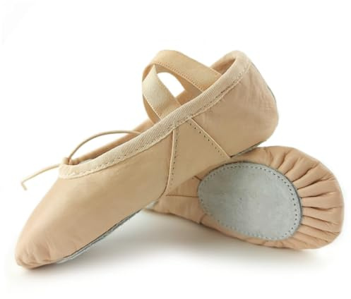 Ballet Shoes Split Sole Leather Ballet Flats Ballerina Shoes Pink Ballet Gymnatic Yoga Dance Shoes