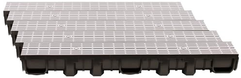 ScarMaxx 5m Canaletta scolo Acqua piovana A15 Altezza 115 mm - Griglia scolo Acqua piovana Set Completo 13 x 500 x 11,5 cm Linea Grigio