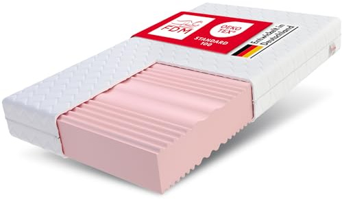 FDM Colchón de 80 x 200 cm, dureza H3, H4, Altura de 24 cm, colchón de Espuma fría de Doble Cara, colchón de Espuma HR, 7 Zonas de Confort, con Funda hipoalergénica Lavable