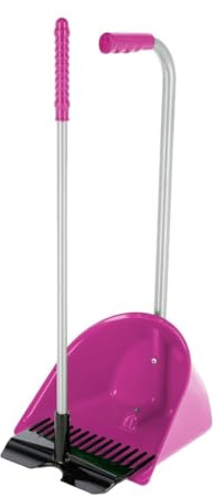 Kerbl Mistboy® Mini con rastrillo, Pala para estiércol, Rosa, plástico, 60 cm, niños, Agricultores, propietarios de Caballos, propietarios de Perros, irrompible, Resistente