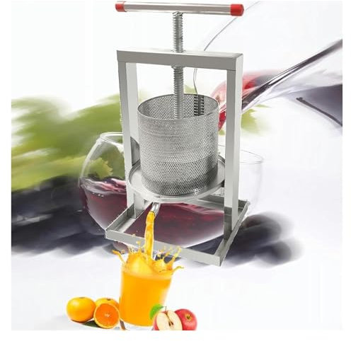 DXYOYONGOZ Pressoir à Vin, Pressoir à Fruits Manuel, Presse à Fruits Presse à Fruits Manuel Outil de Fabrication de jus Cidre Raisin Baies Broyeur à vin(8l)