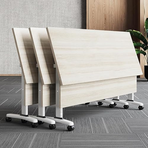Widppsopt Hopfällbart konferensbord, konferensrum träningsrum flip top mobil träningsskrivbord, rullande mötesbord med möbelhjul, lämplig för kontor, mötesrum