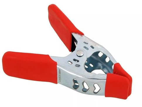 MAXPERKX 6 Inches Metal Spring Clamp Clip Heavy Duty Carpentry Fixing Market Stall Tarpaulin Large Strong 150mm/15cm Rubber Coated Tips Tool Steel Non-Slip Grip Holder