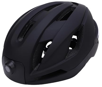 Dpofirs Casque de Vélo avec Caméra Bluetooth, Casque de Vélo Intelligent avec Système de Feu Arrière Intelligent, Enregistreur Vidéo 1080p, de pour Adultes pour Le (Black)