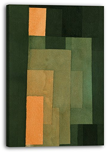Printed Paintings Leinwand (60x80cm): Paul Klee - Turm in Orange und Grün