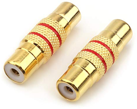NANYI RCA Female to RCA Female Interconnect Coupler Adapter, with Gold Plated Housing for Mixer Amplifiers Cable link-2pack