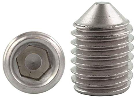 50 Stück - M3x3 - Gewindestifte Edelstahl A2 Madenschrauben Wurmschrauben m. Spitze DIN 914 Innensechskant ISK 3 mm DewTec