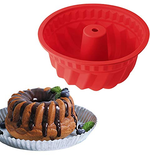 Xinlie Stampo per Dolci ad Anello Stampi per Dolci Moderni Stampo Ciambella Alto Teglie da Forno Antiaderente in Silicone Stampo Ciambella Stampo per Dolci a Spirale in Silicone Stampo da Forno
