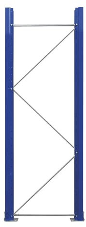 eurokraft | pro | Palettenregal-Stützrahmen | vormontiert | enzianblau RAL 5010 / verzinkt | HxT 2100 x 750 mm
