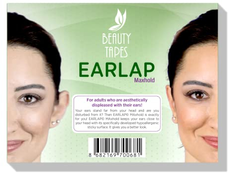 Earlap MAXHOLD Cosmetic Ear Corrector - Solves Big Ear Problem - Aesthetic Correctors for Prominent Ears - Protruding Ear Correctors, Short of Surgery Contains 20 correctors