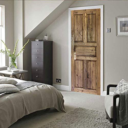 VIRANDA Türtapete 3D Türaufkleber Selbstklebend TürPoster - Holztür - Türfolie Poster PVC Abnehmbar Wasserdichte Door Stickers 86 x 200 cm