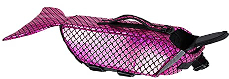 Hundeschwimmwesten, tragbare Schwimmweste für kleine, mittlere, große Hunde, Rettungsschwimmer für Hunde, Schwimmweste für Wassersicherheit am Pool, Strand, Bootfahren, Meerjungfrau, Rose Red S