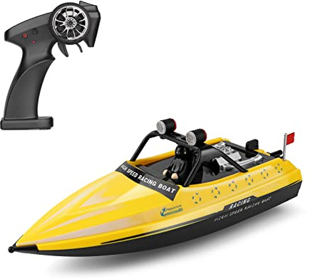 Goolsky Barca RC, 2,4 GHz telecomando barche RC jetboat 16 km/h RC barca con custodia pacchetto