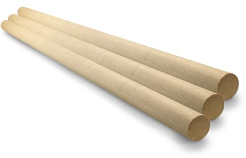 Netuno 3 x Makramee Holzstab 65 cm Ø 25 mm Rundholzstab aus Holz zum Basteln DIY Dekoration Boho Home Decor Bastelhölzer Stöcke Makramee Zubehör