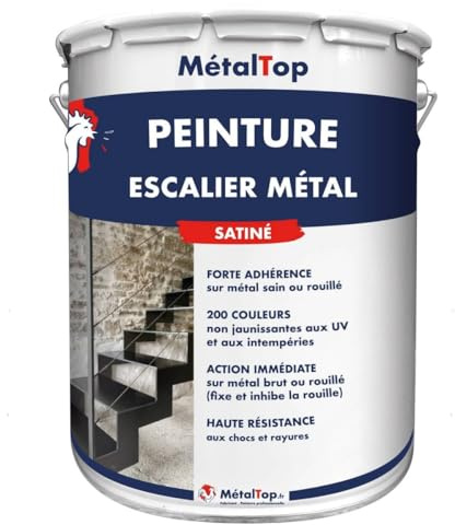 Metaltop - Peinture Escalier Metal - Vert mousse - RAL 6005 - Pot 15 L