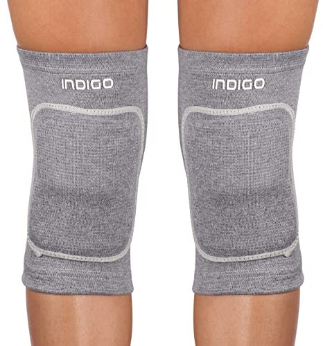 DRUNA Rodilleras Elásticas para Gimnasia Rítmica (M, Gris)