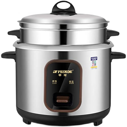 NIBHZ Cuociriso, Cuociriso Portatile Pentola Interna in Acciaio Inox con Vapore, Funzioni Calde,3L