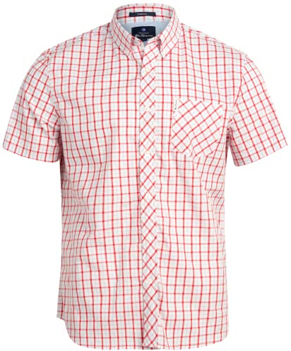 Ben Sherman Men's Linen Shirt - Classic Fit Short Sleeve Button Down Woven Linen Shirt (S-XL), Size Small, Light Blue