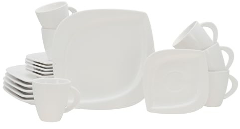 CreaTable, 18530, Serie Melbourne, 18-teiliges Geschirrset für 6 Personen, Kaffeeservice aus Porzellan, spülmaschinen- und mikrowellengeeignet, Qualitätsproduktion