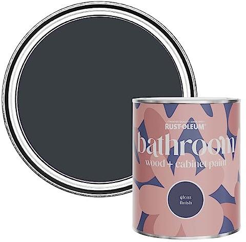 Rust-Oleum Grey Moisture Resistant Bathroom Wood and Cabinet Paint in Gloss Finish - Anthracite (RAL 7016) 750ml