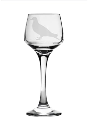 Pigeon Engraved Sherry Glass, Animal Gift for Women, Gift for Men