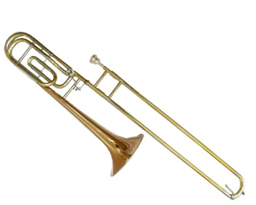 B-Bass Posaune Mit Tonhöhenveränderung Messing Lackiertes, Goldfarbenes Posauneninstrument Mit Leichtem Canvas-Koffer Posaune für Anfänger