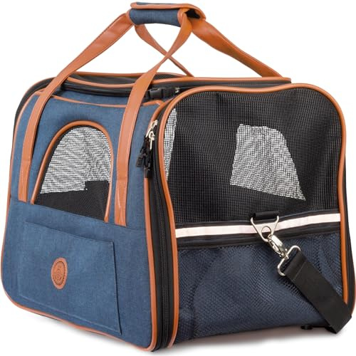 HUND IST KÖNIG Hundetasche-Katzentasche bis 8kg Hundebox/Transportbox Katze | Hundebox faltbar - hochwertige Hundetragetasche / Katzentransportbox - Transportbox Hund - Katzen Transportboxen / Katzenbox