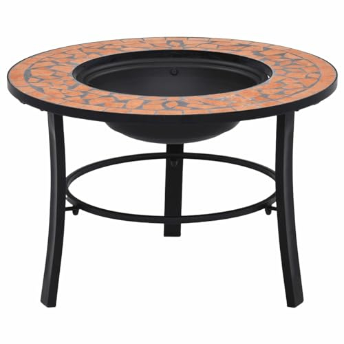Rantry Brasero pour jardin, balcon, terrasse, mosaïque, céramique, terre cuite, 68 cm