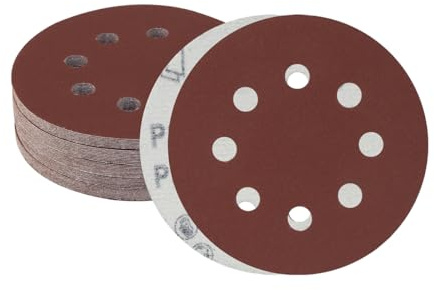 Meccion 125mm Discos de Lija 50 Piezas Grano 1000 Lija Circular con 8 Agujeros Papel de Lija para Lijadora orbital Aleatoria