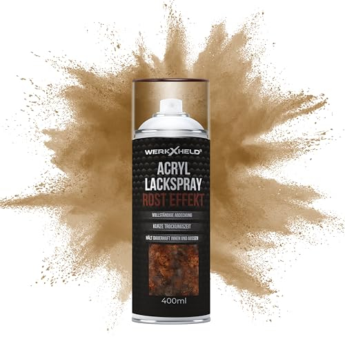 WerkXheld Sprühlack 400ml - Hochwertiges Lackspray Rost-Effekt, Vielseitig anwendbar auf Holz, Metall & Textil, Langlebiger Acryllack Spray