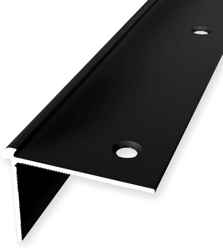 Treppenkantenprofil 29 x 39 x 2500 mm Winkelprofil Aluminium Glatt Doppelt Versetzt Versenkt Gebohrt Schwarz Einfasshöhe 2.5 mm Küberit