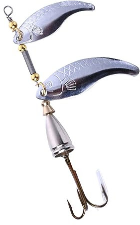 WOONEKY Schwimmender Rotierender Metallfischköder Mit Bionischen Glitzerplättchen Vielseitiger Angelköder Für Forellen, Barsch Und Zander Langlebiger Kunstköder Für Süßwasserangeln