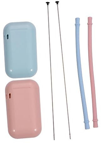 Cabilock 2piezas Plegables Reutilizables De Silicona Para Cócteles Fiestas Seguro