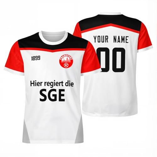 Generisch Personalisierte Fußball Trikot,Trikot mit Eigenem Namen & Nummer,Team-Logo, Personalisiert Geschenk Fußball Fanartikel Trikot für Herren,Jugend,Damen,100% Polyester, Atmungsaktiv