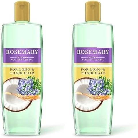 Rosemary-Enriched Coconut Hair Oil | For Long, Thick & Healthy Hair | Superfoods Magic with Rosemary & Coconut | Non-Sticky Formula | 300ml (Pack of 2)