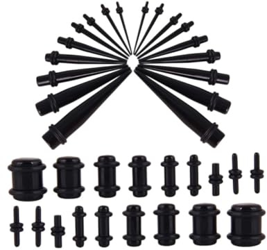 IMIKEYA 36pieza Accesorios para Expansión de Orejas Dilataciones de Oreja Acrílico de Varios para Perforación de Pabellón Auricular y Piercings Corporales