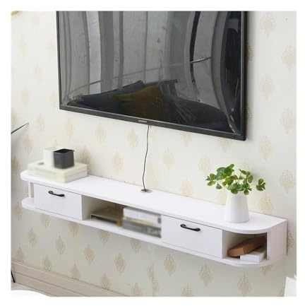Lizhuzhuzs28 Moderne Meuble de Rangement Mural for Console multimédia, idéal for Ranger sous la télévision, Centre de Divertissement, Salon, Chambre à Coucher Console(Blanc)