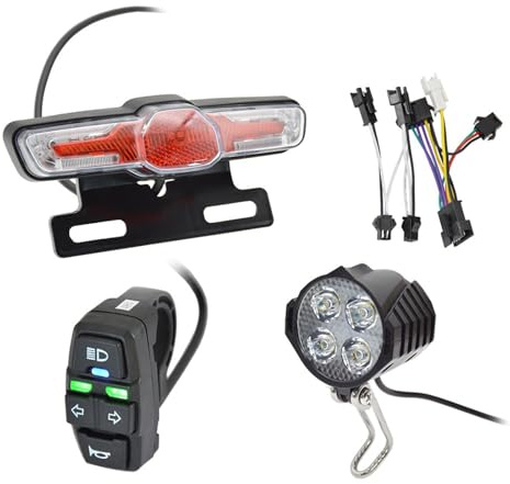SHOOYIO Comprehensive Electric Bike Lighting Set With Front Lamp Horn Tail Light And Indicating Light Button Multifunctional Cycling Lights