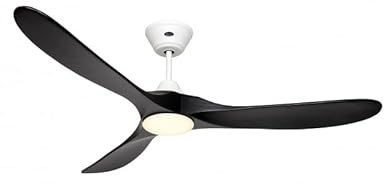 CasaFan Ventilateur de plafond 315272 Eco GENUINO-L avec lumière 152 cm pales noires moteur blanc