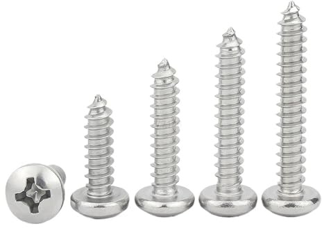 10–55 Stück M1.2 M1.4 M1.7 M2 M2.3 M2.6 M3 M3.5 M4 M5 M6 kleine selbstschneidende Kreuzschlitzschrauben aus Edelstahl 304(3mm,M1.7(55PCS))