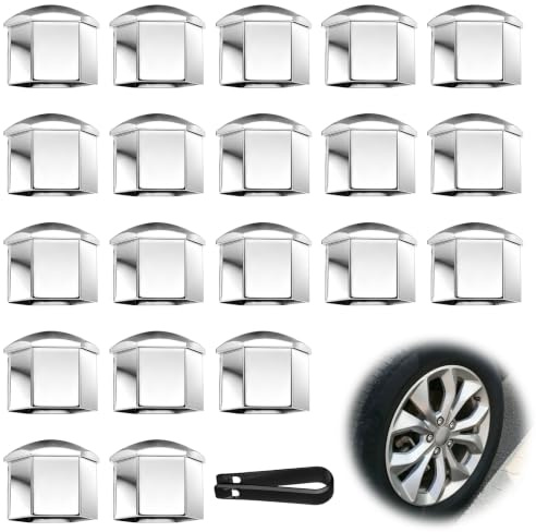 Aragon Flow 20 Pcs Wheel Nut Covers 19mm Hexagonal Lugnut Covers with Removal Tool Universal Wheel Bolt Caps Trim Covers for Most Cars SUVs Vans Exterior Wheel Protection Accessories
