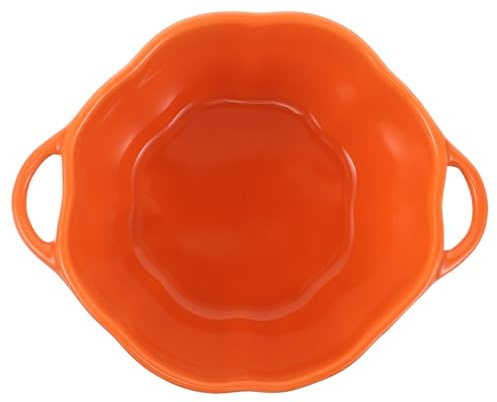 PERSELOSO Ciotola in Ceramica a Forma di Zucca Arancione Doppia Maniglia, Design Adorabile e Multifunzionale, in Famiglia a Thanksgiving
