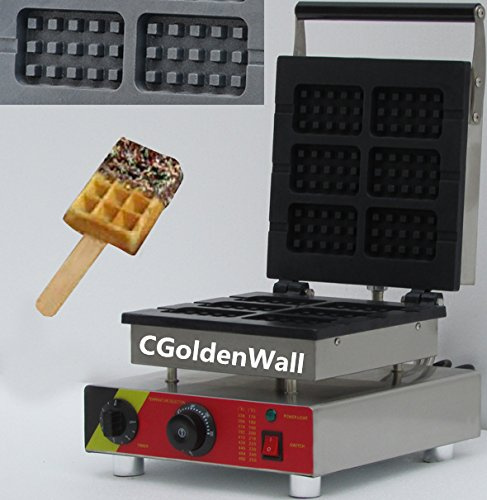 CGOLDENWALL NP-506 6pcs Commercial Waffle Maker Electric Waffle Machine No-stick Belgian Waffle Baker (Rectangle) 220V/110V CE Certification